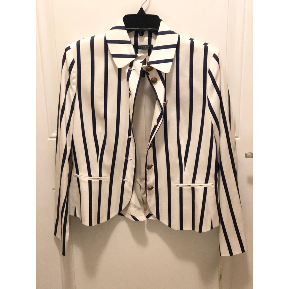 Ralph Lauren Pinstripe Blazer with Flare in Back